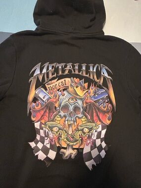 H&M Official Metallica Hoodie, American Traditional Graffiti Style